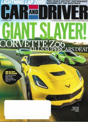 CAR & DRIVER 2015 OCT - VETTE Z06, VOLT, AUDI R8, TRANSIT, SPRINTER, PROMASTER